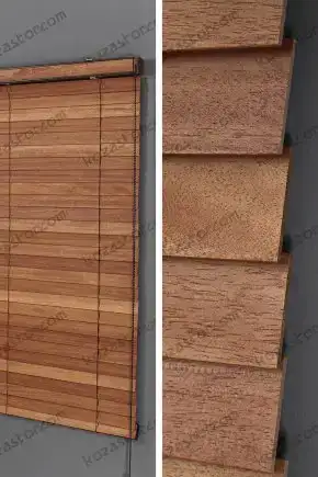 Ceviz Kahverengi Ahşap Jaluzi Perde JA018