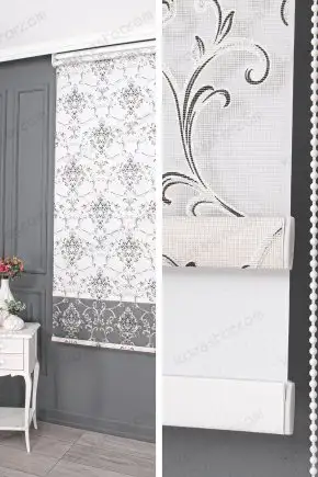 Çift Mekanizmalı Stor Perde Siyah Yakma Damask 20 V29