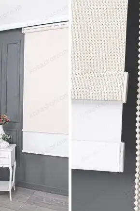 Çift Mekanizmalı Stor Perde Krem