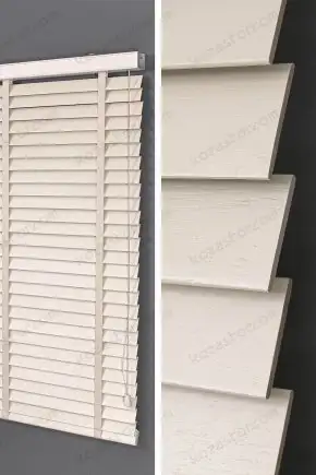 Krem Ahşap Jaluzi Perde JA002