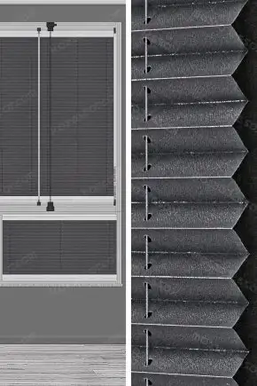 Plise Cam Balkon Perde Parlak Koyu Gri