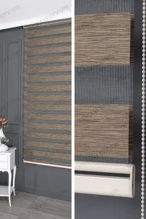 Zebra Perde Açık Kahve Bambu 125 V03