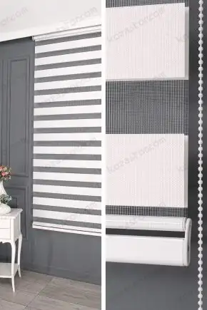 Zebra Perde Beyaz Bambu 125 V00