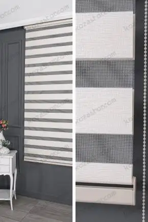 Zebra Perde Ekru Parlak Koton 142 V02