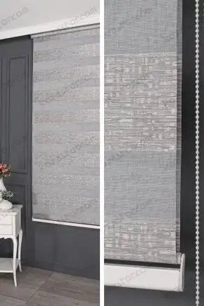 Zebra Perde Genis Dilim Jakarlı Açık Gri 3070 V05