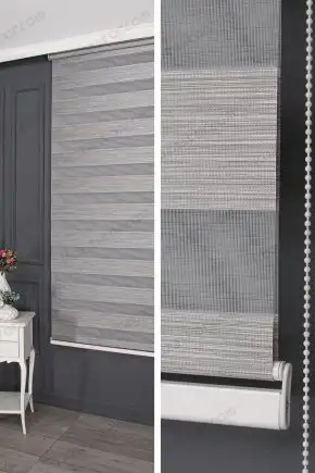 Zebra Perde Gri Geniş Damarlı Bambu 3040 V05