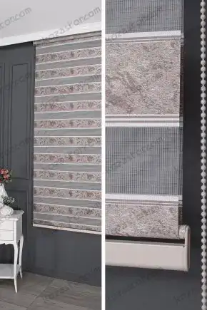 Zebra Perde Kahve İnce Plise Kenar Degrade Jakarlı 3030 V08