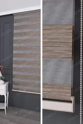 Zebra Perde Kahverengi Geniş Damarlı Bambu 3040 V06