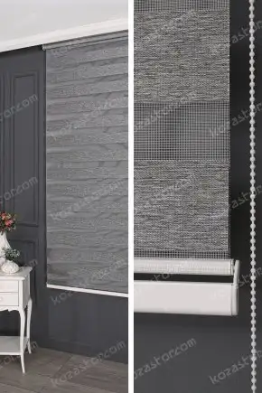 Zebra Perde Koyu Gri Blackout 145 V02