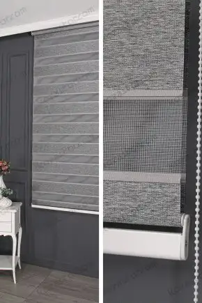 Zebra Perde Koyu Gri İnce Plise Kenar Blackout 3060 V05