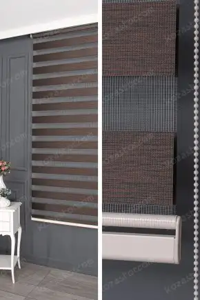 Zebra Perde Koyu Kahve Bambu 125 V04