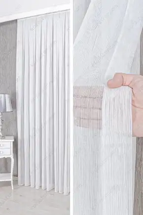 Zümrüt Kırık Beyaz Tül Perde